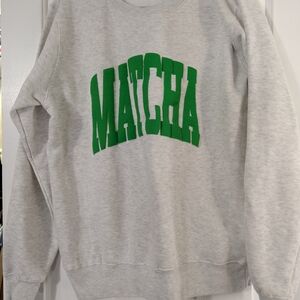 Pacifica Gray Sweater with Green Print